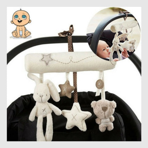 Adorable Rabbit & Bear Baby Rattle Toys - Soft Plush Crib & Stroller H