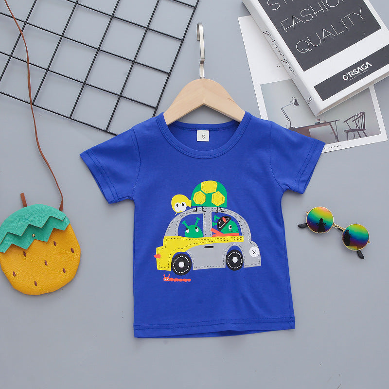 Trendy Kids’ Cartoon Outfit – Stylish & Comfy Summer Set!  Boys Kids C
