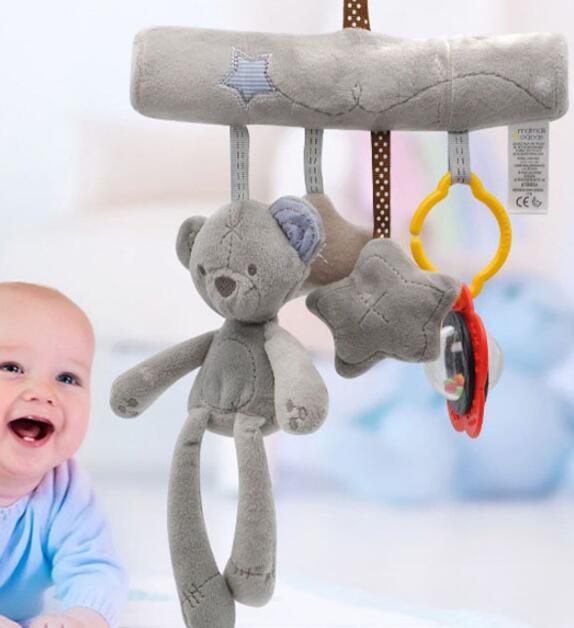 Adorable Rabbit & Bear Baby Rattle Toys - Soft Plush Crib & Stroller H