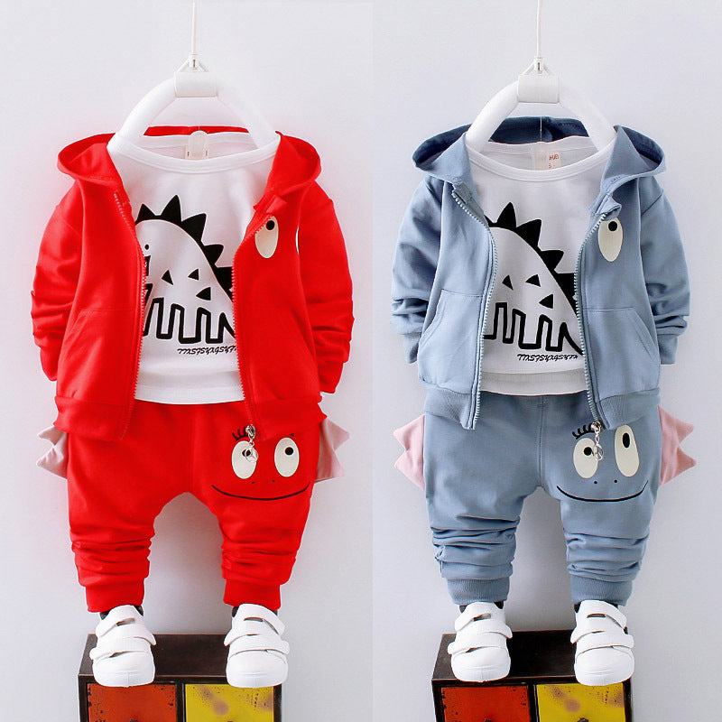 Stylish & Comfy Cotton Boys' 3 Pieces Dino Inspired Outfit – Perfect f
