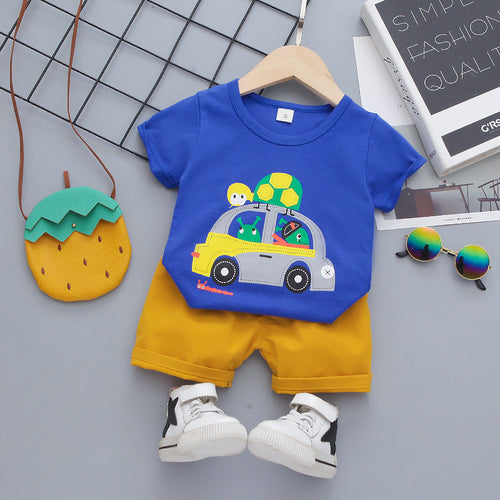 Trendy Kids’ Cartoon Outfit – Stylish & Comfy Summer Set!  Boys Kids C