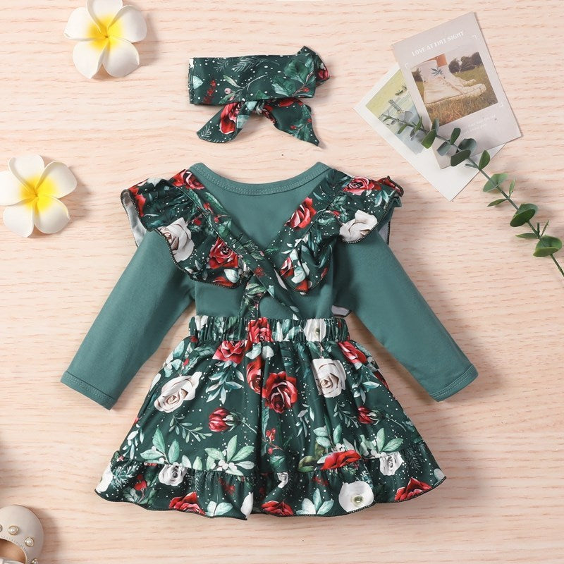 Kids Romper Jumpsuit Long Sleeve Set