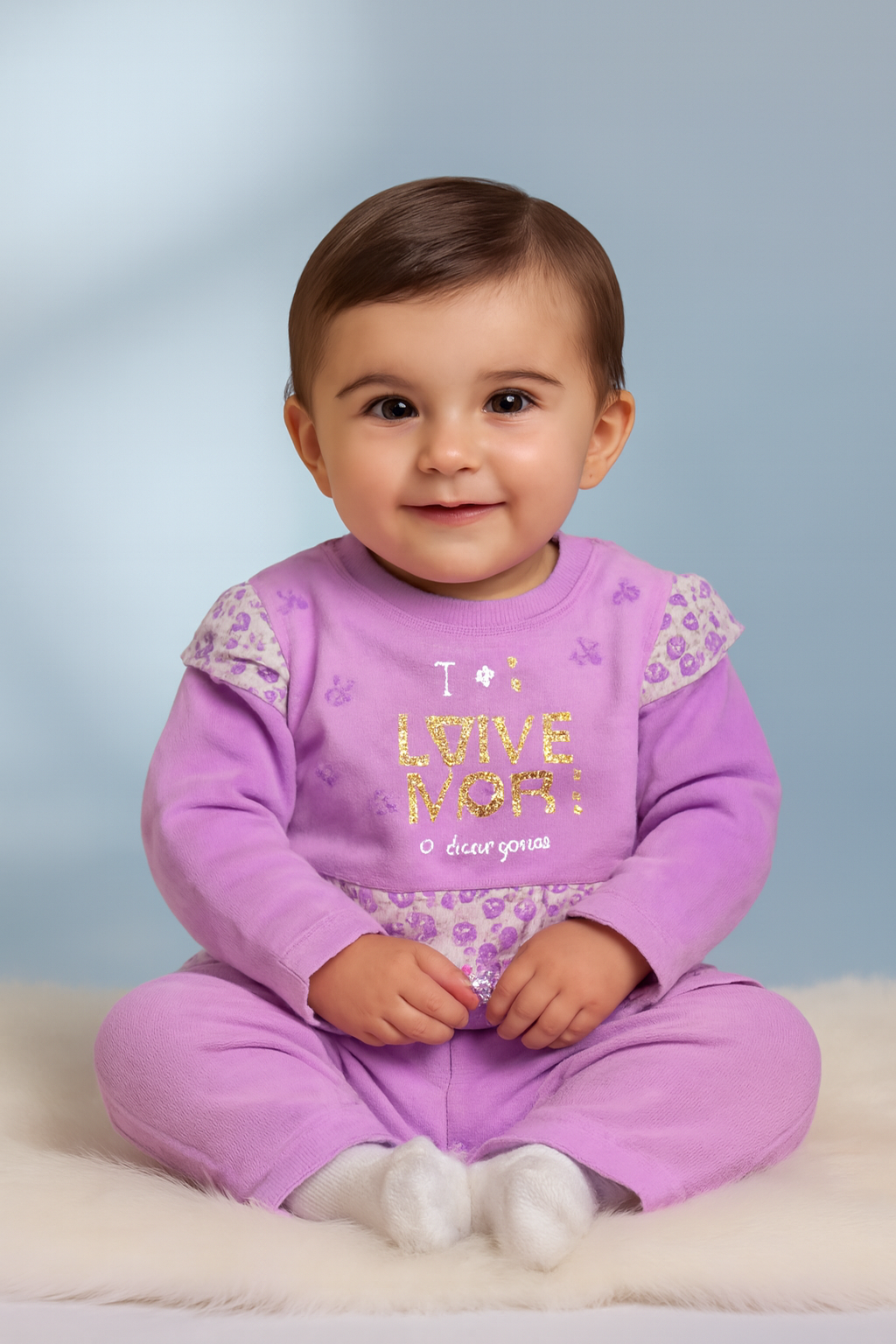 Green Floral Ruffle Kids Outfit Set